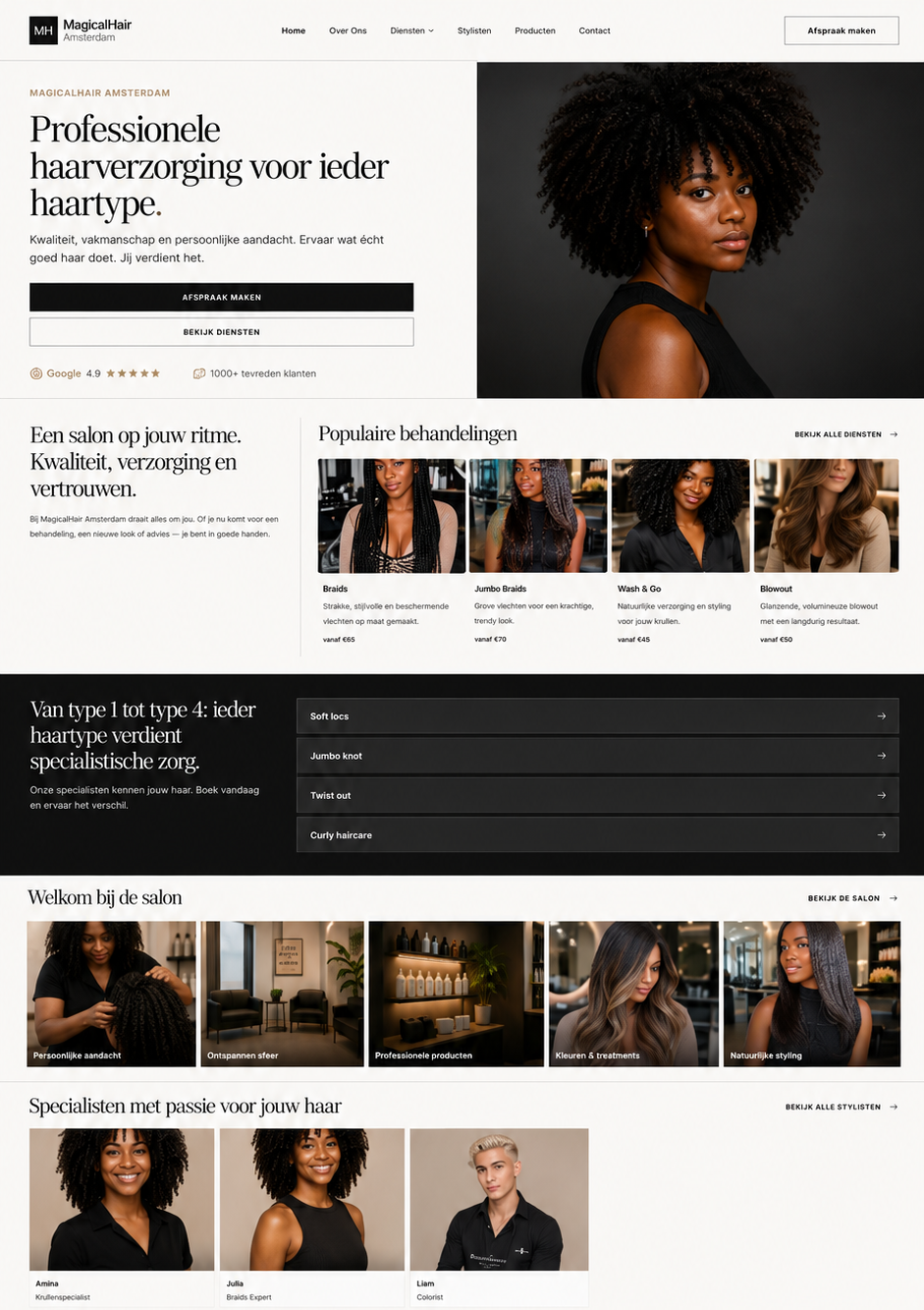 Websiteproject voor MagicalHair